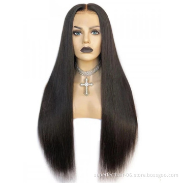 Wholesale 360 Lace Frontal Wigs For Black Women With Baby Hair High Density Silk Straight Human Hair 360 Lace Frontal wigs